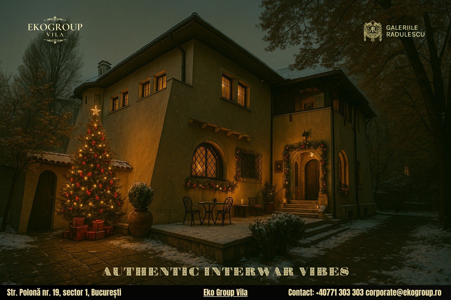 O poveste de Crăciun în inima anilor ’30: magia festivă la fosta Casă Tătărăscu, astăzi Eko Group Vila